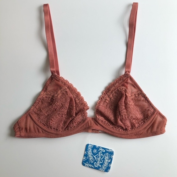 Free People Bra Triangle Lace Copper 36B New - Picture 1 of 7